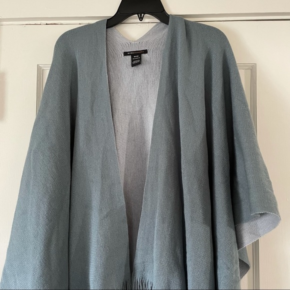 BCBG Maxazria Fringe Wrap  One Size Fits All Blue - Picture 2 of 11